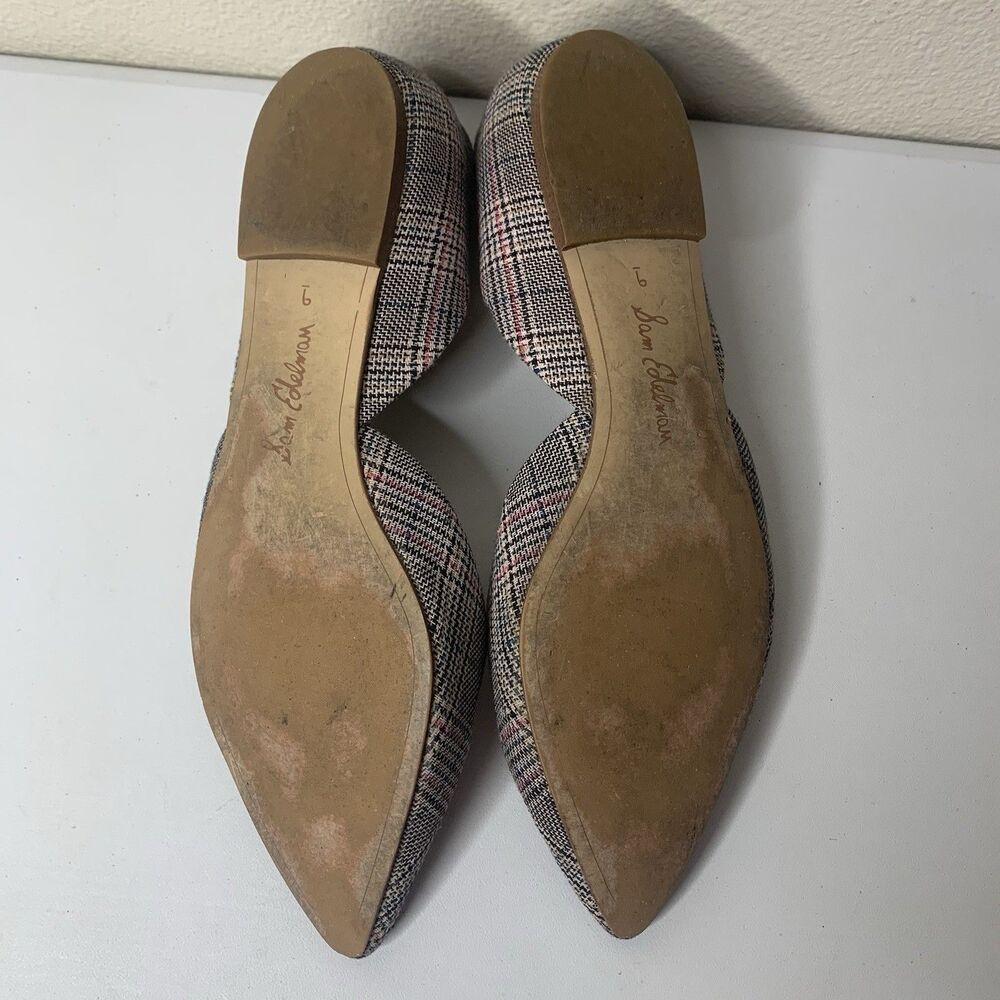Sam Edelman Rodney D'Orsay Flats Glen Plaid Pattern Sz 9 Pointed Toe - Picture 10 of 11
